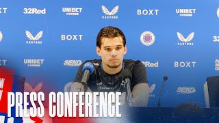 PRESS CONFERENCE  Ianis Hagi  Rangers v Olympiacos  26 Jul 2023 [upl. by Aisac]