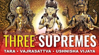 3 Supremes Vajrasattva Tara Ushnisha Vijaya Purification Removing Suffering Enlightenment [upl. by Hungarian414]