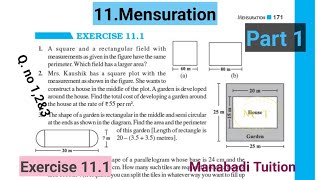 8th class maths Chapter 11💁‍♀️MensurationExercise 111Qno 12amp3CBSENCERT [upl. by Arlyne]