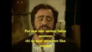 Pavarotti  La Donna e mobile Lyrics [upl. by Ellehsar]