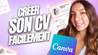 Créer un CV gratuitement et professionnel sur Canva  Modèles gratuits [upl. by Narmak483]