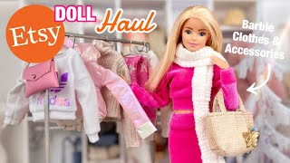 Barbie ETSY Shop Haul Realistic Doll Clothes amp Accessories Review  Christmas Doll Fashion [upl. by Anilev]