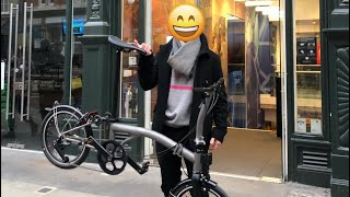 Brompton T Line  Titanium  test ride  Brompton Junction London Covent Garden [upl. by Clein]