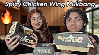 Spicy Chicken Wing Mukbang 🔥 gets hot [upl. by Enaek]