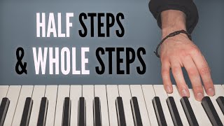 What is a half step and whole step on the piano Semitones and tones [upl. by Eniwtna]