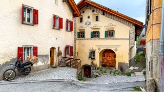 Sent is a Scenic Village in Engadin Swiss Valley 🇨🇭 Switzerland 4K [upl. by Aterg]