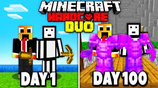 We Survived 100 Days In Hardcore Minecraft  Duo Minecraft Hardcore 100 Days [upl. by Alegnaed]