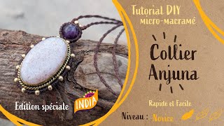 Sertir une pierre rainurée en 10 minutes ✨et réaliser un collier facile  Tutoriel micromacramé [upl. by Cuda]