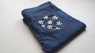 Flor feita com jeans engomado [upl. by Durstin]