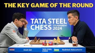 GM Anish Giri vs GM Nodirbek Abdusattorov  Tata Steel Chess Master 2024  Round 7 [upl. by Eimrej]