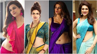 Shraddha Das Flaunts Her Navel In Saree [upl. by Aicinad]