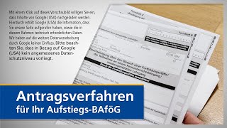 Antragsverfahren für Ihre Förderung nach dem AufstiegsBAföG [upl. by Rie]