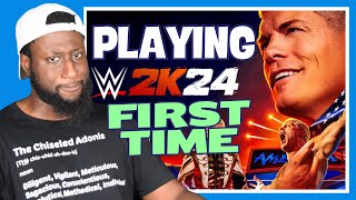 Chiseled Adonis Plays WWE 2K24 For The First Time [upl. by Fong]