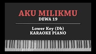 Aku Milikmu LOWER KEY KARAOKE PIANO COVER Dewa 19 [upl. by Zielsdorf526]