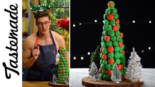 Macaron Christmas Tree  The TastemakersTopless Baker Matthew Adlard [upl. by Derfliw]