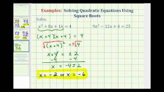 Ex 4 Solving Quadratic Equations Using Square Roots [upl. by Ayouqat]