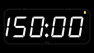 150 MINUTE  TIMER amp ALARM  1080p  COUNTDOWN [upl. by Ttirrej941]