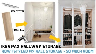 IKEA PAX Hallway Storage Design  How I Designed It  Stotta Lights HACK  Review  DIY Guide [upl. by Lorrin64]