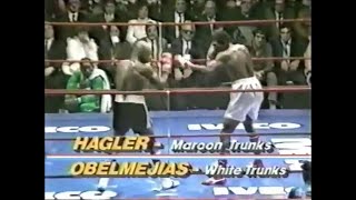 Marvin Hagler vs Fulgencio Obelmejias II [upl. by Iatnahs]