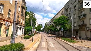 Przejazd linią 36 Czynszowa  Metro Marymont Tramwaje Warszawskie 2024 [upl. by Enened]