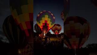 Awesome Hot Air Balloons  Glowing At Night From Flame  So Cool To See So Many [upl. by Shurlock]