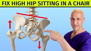 SelfCorrect a High Hip amp Unlevel Pelvis Sitting in a Chair  Dr Mandell [upl. by Attevad]