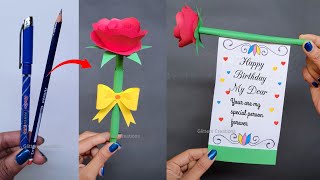 Unique Birthday card for loved ones 😍Easy birthday card ideasDIY Paper Flower BOUQUET [upl. by Tloc422]