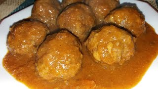 quotAlbóndigas en salsa españolaquotcomida familiar receta casera y fácil de prepararplato tradicional [upl. by Sassan]