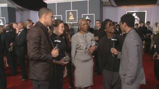 J Cole Lupe Fiasco Bring Their Moms to Grammy Red Carpet [upl. by Anelem121]