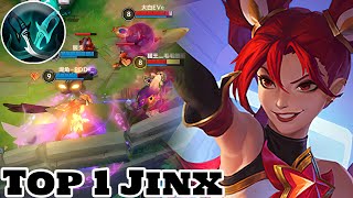 Wild Rift Jinx  Top 1 Jinx Gameplay Quadra kill Rank Season 9 [upl. by Kirven821]