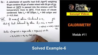 Class 11 Physics  Calorimetry  11 Solved Example6 on Calorimetry  For JEE amp NEET [upl. by Zumwalt]