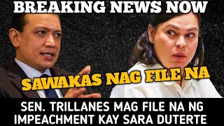 BREAKING NEWS SEN TRILLANES NAG FILE NA NG 50 CASE NA IMPEACHMENT KAY SARA DUTERTE [upl. by Agretha]