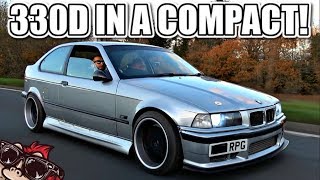 🐒 THE TORQUE MONSTER 330D SWAPPED E36 COMPACT REVIEW [upl. by Treblig61]