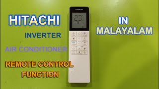 how to use hitachi inverter ac remote control function in malayalam [upl. by Gorden]