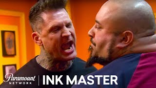 Kyle Goes Nuts On A Returning Human Canvas  Ink Master Redemption Season 2 [upl. by Irovi]