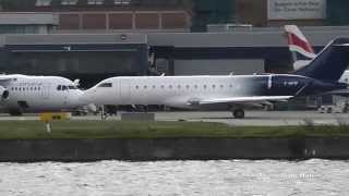 Crosswinds at London City Airport  071114 [upl. by Odlauso297]