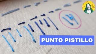 Punto Pistillo  tutorial ricamo a mano  punti da ricamo [upl. by Eidnalem851]