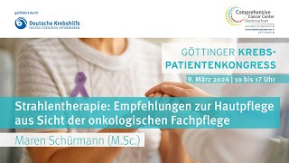 Krebspatientenkongress  Strahlentherapie Empfehlungen der onkologischen Fachpflege zur Hautpflege [upl. by Ydnil]