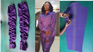 HOW TO DRAFT CUT AND SEW A BEAUTIFUL SMOCKED SLEEVE [upl. by Dedric]