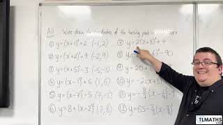 GCSE Maths A11h24 Finding the Turning Point Examples [upl. by Omrellug]