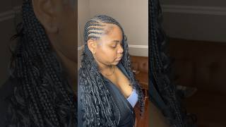 CornrowFeedin Braid Style With Curls braids shorts [upl. by Gustavo]