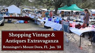 Shopping for Vintage and Antiques at Renningers Antique Extravaganza Mt Dora FL January 2023 [upl. by Oilisab]