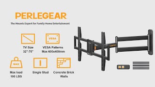 StepByStep Installation Guide for Perlegear PGLF18 Long Arm Full Motion TV Wall Mount [upl. by Nathalia]