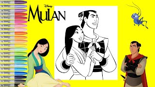 Disney Princess Mulan Coloring Book Page Mulan with Shang Crikee Coloring [upl. by Eneroc]