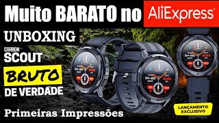 UNBOXING E PRIMEIRAS IMPRESSÕES DO LANÇAMENTO CARBON SCOUT  O SMARTWATCH MILITAR C25 DO ALIEXPRESS [upl. by Nailuj134]