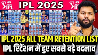 IPL 2025 All Team Full Retention LIST  IPL Retention Announcement  Kohli  Rohit  KL Rahul  Pant [upl. by Shellie850]