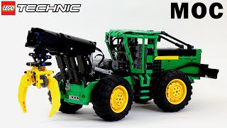 LEGO Technic Skidder John Deere 648L not a 42157 set Detailed MOC review [upl. by Hannahsohs]