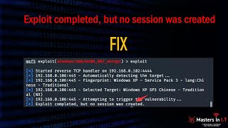 Solve Exploit completed but no session was created  Metasploit Framework Error Fix in Hindi [upl. by Yaluz]