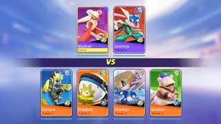 Blaziken amp Greninja vs 4 gameplay  Pokemon unite 💓 [upl. by Roxi124]