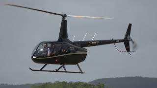 ROBINSON R66 GCIKX LANDING AND DEPARTING FROM GOODWOOD AIRFIELD  FESTIVAL OF SPEED VISITOR 167 [upl. by Caria]